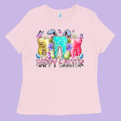 Happy Easter Tooth Ladies Tee Designed By Racoondesign