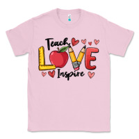 Bubblegum Pink teach love inspire Classic Tee - MaliasSmallBusiness