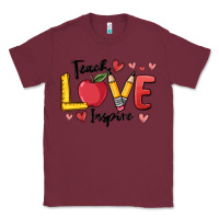 Burgundy teach love inspire Classic Tee - MaliasSmallBusiness