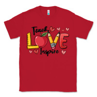 Red teach love inspire Classic Tee - MaliasSmallBusiness