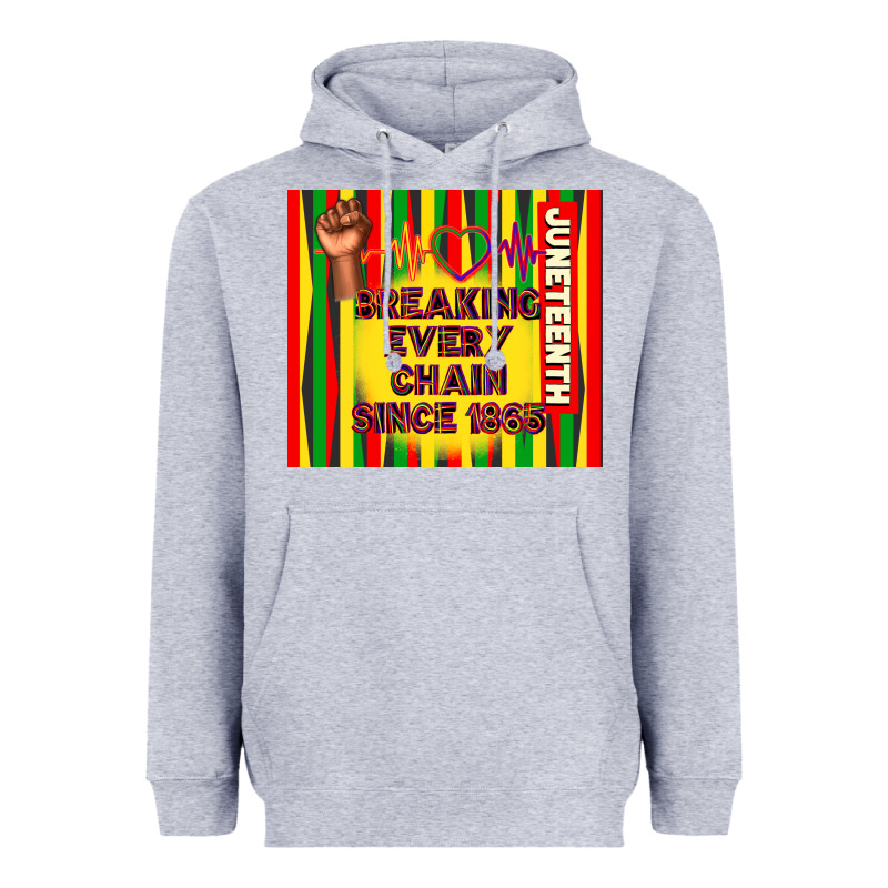 Juneteenth Breaking Every Chain Since 1865 Heavyweight Hoodie by TumblerDesignByShophia | Teevron