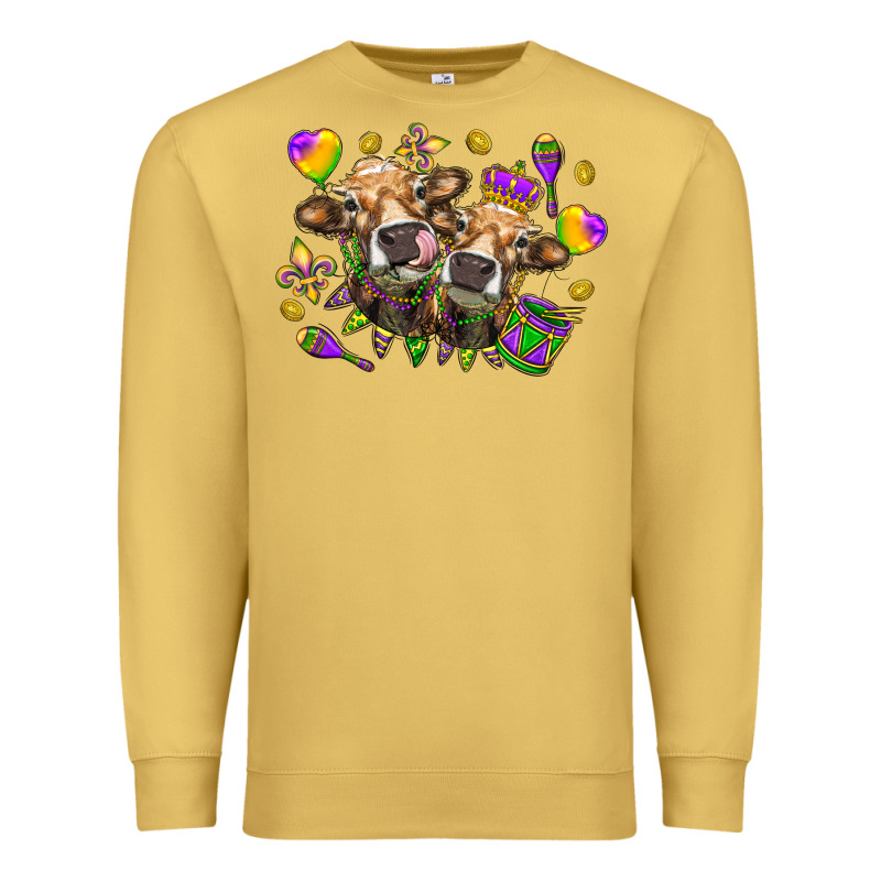 Mardi Gras Heifers Premium Sweatshirt by HowdyJamesFarm | Teevron
