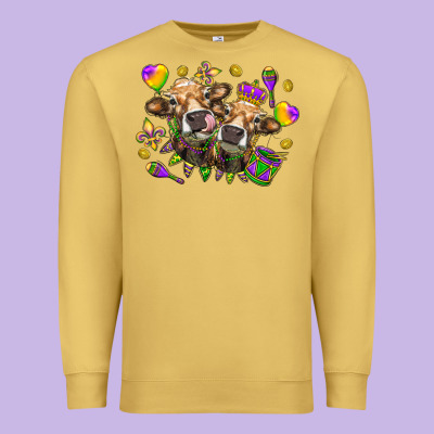 Mardi Gras Heifers Premium Sweatshirt Designed By Howdyjamesfarm