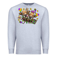Heather Grey Mardi Gras Heifers Premium Sweatshirt - HowdyJamesFarm