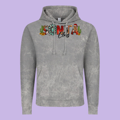 Western Christmas Santa Claus Sunflowers And Cactus Vintage Hoodie Designed By Jasminsmagicworld
