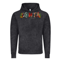 Vintage Black western christmas santa claus sunflowers and cactus Vintage Hoodie - Jasminsmagicworld