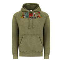 Vintage Olive western christmas santa claus sunflowers and cactus Vintage Hoodie - Jasminsmagicworld