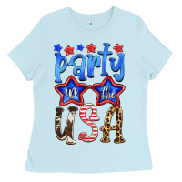 Baby Blue part in the usa Ladies Tee - HRA Design Shop