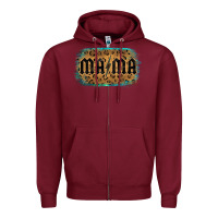 Burgundy Leopard Patterned Mama Tried Zipper Hoodie - Bettercallsaul