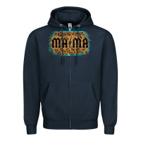 Navy Leopard Patterned Mama Tried Zipper Hoodie - Bettercallsaul
