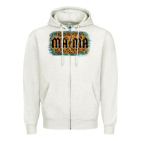 Oatmeal Heather Leopard Patterned Mama Tried Zipper Hoodie - Bettercallsaul