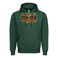 Sports Green Leopard Patterned Mama Tried Zipper Hoodie - Bettercallsaul