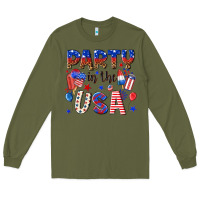 Army Green party in the usa Long Sleeve Tee - NancyCooperArtShop