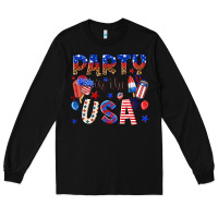 Black party in the usa Long Sleeve Tee - NancyCooperArtShop