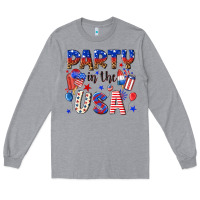 Heather Grey party in the usa Long Sleeve Tee - NancyCooperArtShop