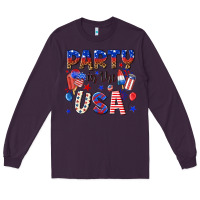 Plum party in the usa Long Sleeve Tee - NancyCooperArtShop