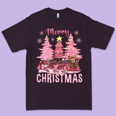 Pink Merry Christmas Bbs Premium Tee Designed By Bundleandbundleshop