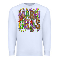 White Mardi Gras Premium Sweatshirt - HowdyJamesFarm