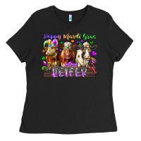 Black happy mardi gras heifer Ladies Tee - RacoonDesign