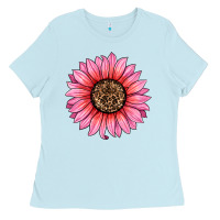 Baby Blue valentines day sunflower Ladies Tee - RanaPortraitStore