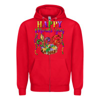 Red happy mardi gras fleur de lis king cake crawfish Zipper Hoodie - RanaPortraitStore