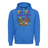 True Royal happy mardi gras fleur de lis king cake crawfish Zipper Hoodie - RanaPortraitStore