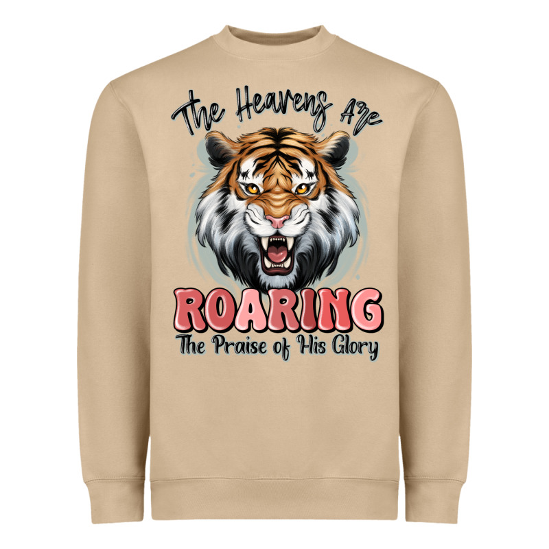 The Heavens Are Roaring Tiger Heavyweight Sweatshirt by MaliasSmallBusiness | Teevron