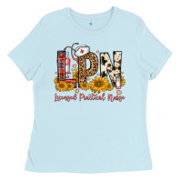 Baby Blue lpn licensed practical nurse Ladies Tee - FaDigitalArtStudio