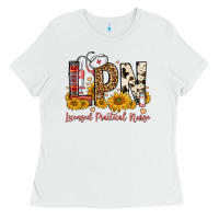 White lpn licensed practical nurse Ladies Tee - FaDigitalArtStudio