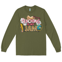 Army Green teaching is my jam teacher school Long Sleeve Tee - NancyCooperArtShop