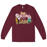 Burgundy teaching is my jam teacher school Long Sleeve Tee - NancyCooperArtShop