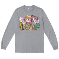 Heather Grey teaching is my jam teacher school Long Sleeve Tee - NancyCooperArtShop
