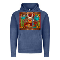 Vintage Denim western christmas reindeer Vintage Hoodie - Jasminsmagicworld