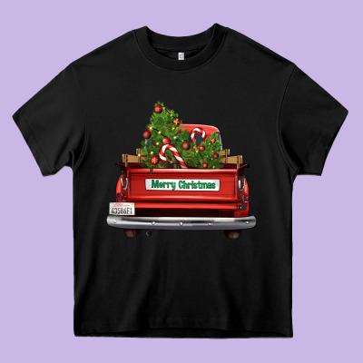 Christmas Trees Truck Heavy Core Tee Designed By Fadigitalartstudio