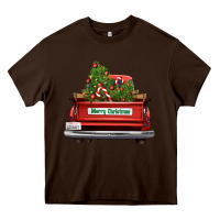 Chocolate Brown Christmas trees truck Heavy Core Tee - FaDigitalArtStudio