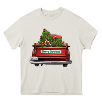 Cream Christmas trees truck Heavy Core Tee - FaDigitalArtStudio