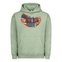 Pigment Oil Green American junkie 4th of july Urban Hoodie - FaDigitalArtStudio