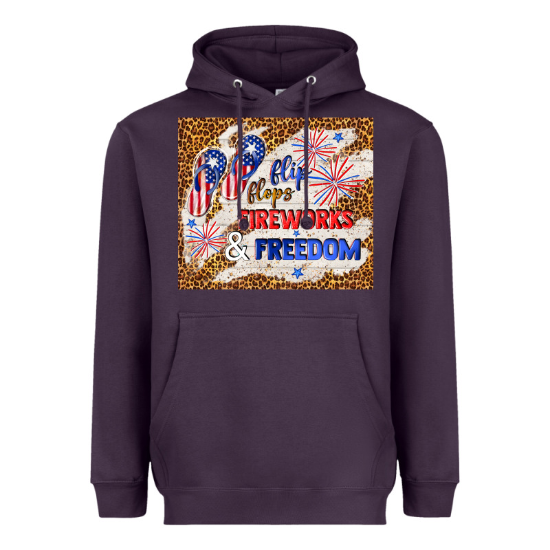 Flip Flops Fireworks & Freedom 4th Of July Heavyweight Hoodie by TumblerDesignByShophia | Teevron
