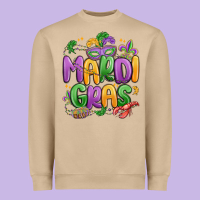 Mardi Gras Heavyweight Sweatshirt Designed By Maliassmallbusiness