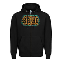 Black Leopard Pattern Babe Tried Zipper Hoodie - Bettercallsaul