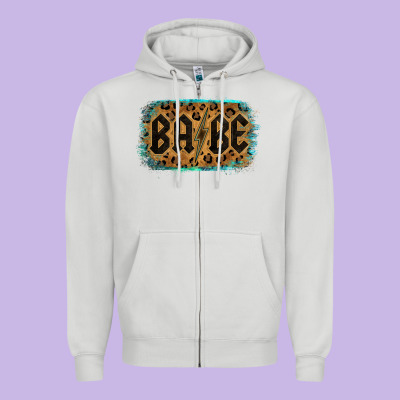 Leopard Pattern Babe Tried Zipper Hoodie Designed By Bettercallsaul
