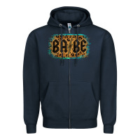 Navy Leopard Pattern Babe Tried Zipper Hoodie - Bettercallsaul