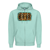 Seafoam Leopard Pattern Babe Tried Zipper Hoodie - Bettercallsaul
