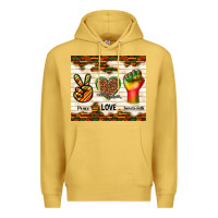 Antique Gold peace love juneteenth Premium Hoodie - TumblerDesignByShophia