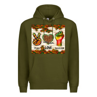 Army Green peace love juneteenth Premium Hoodie - TumblerDesignByShophia