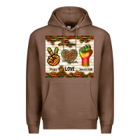 Chestnut peace love juneteenth Premium Hoodie - TumblerDesignByShophia
