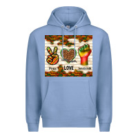 Colony Blue peace love juneteenth Premium Hoodie - TumblerDesignByShophia