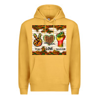 Mustard peace love juneteenth Premium Hoodie - TumblerDesignByShophia