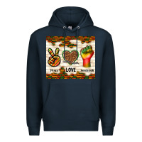 Navy peace love juneteenth Premium Hoodie - TumblerDesignByShophia