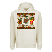 Oatmeal Heather peace love juneteenth Premium Hoodie - TumblerDesignByShophia